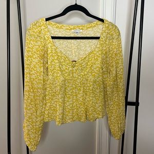 YELLOW 70’s CROPPED BLOUSE